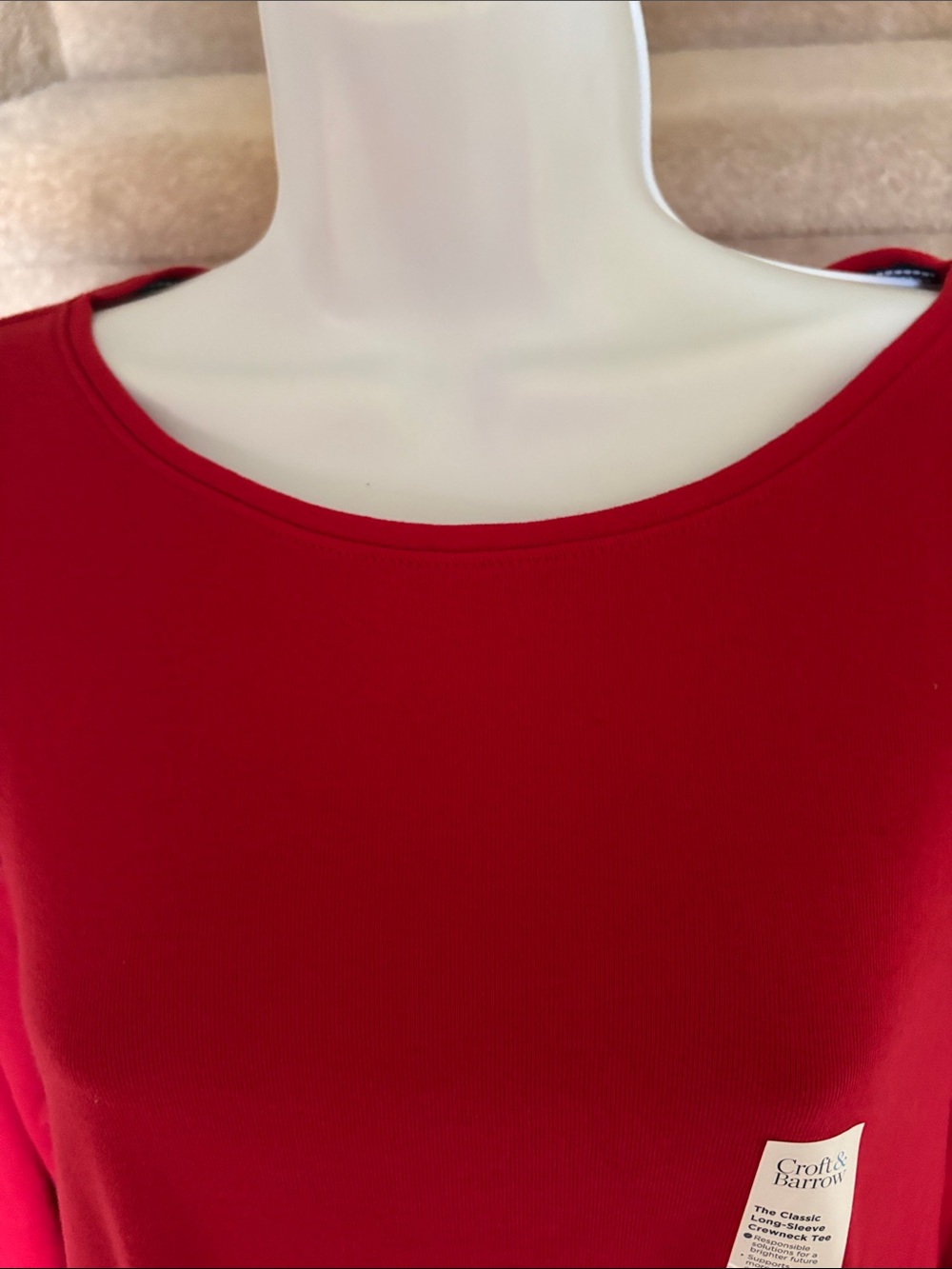 NWT croft & barrow Cherry Red Scoop Neck Top in XXL